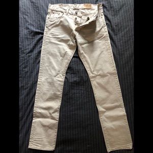 Polo RL Anderson Cream Varick Slim Straight Jeans